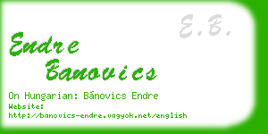endre banovics business card